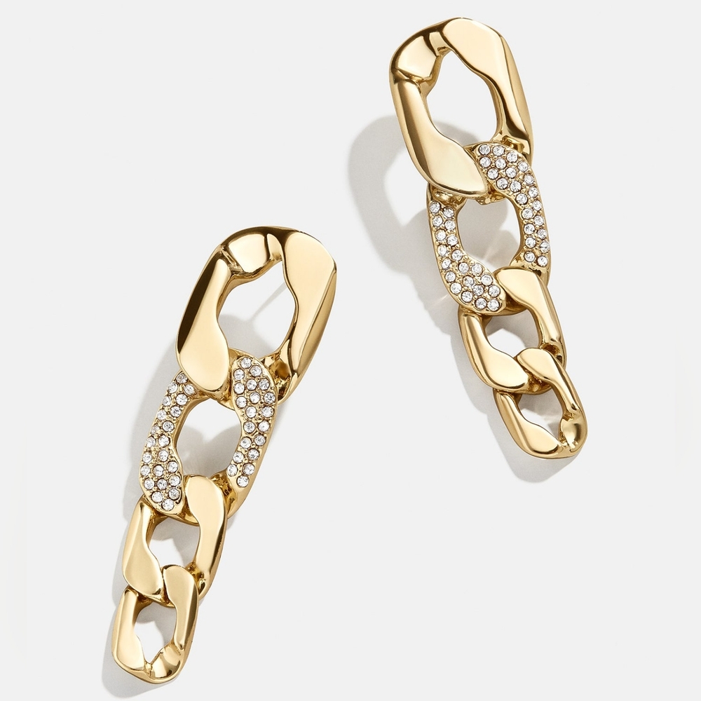 BaubleBar Michel Curb Chain Gold Drop Earrings - Picture 2 of 4